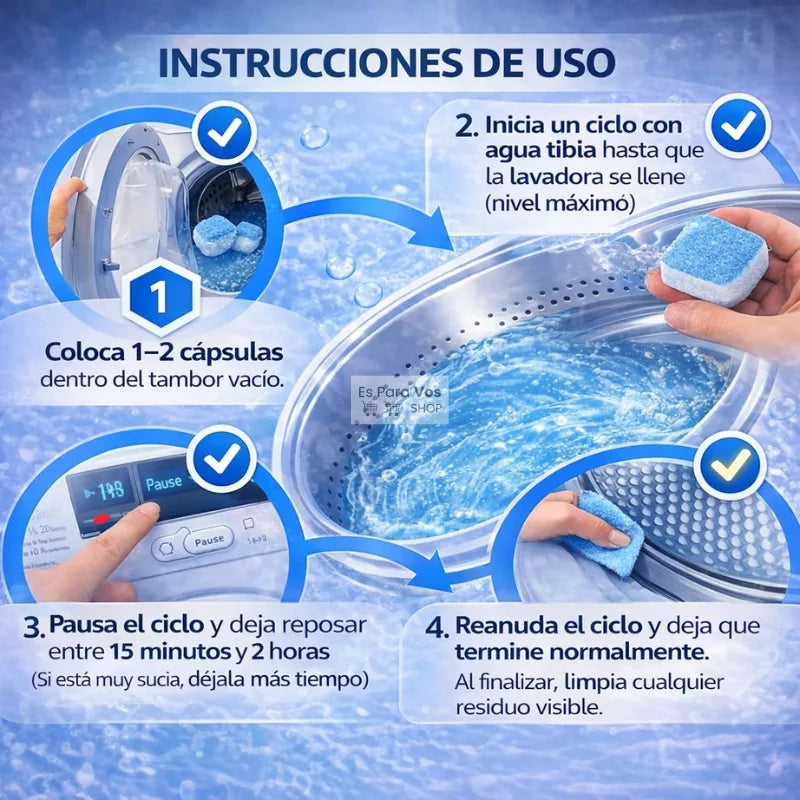 LavaFresh- Cápsulas para Limpieza Profunda de Lavadoras