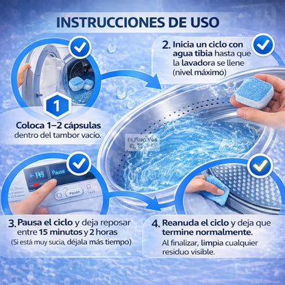 LavaFresh- Cápsulas para Limpieza Profunda de Lavadoras