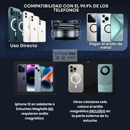 Ancla 360™ - Sujetador Magnético de Succión para Celular